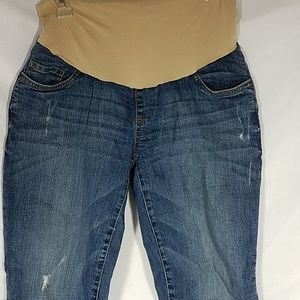 motherhood distressed medium blue Jean's
